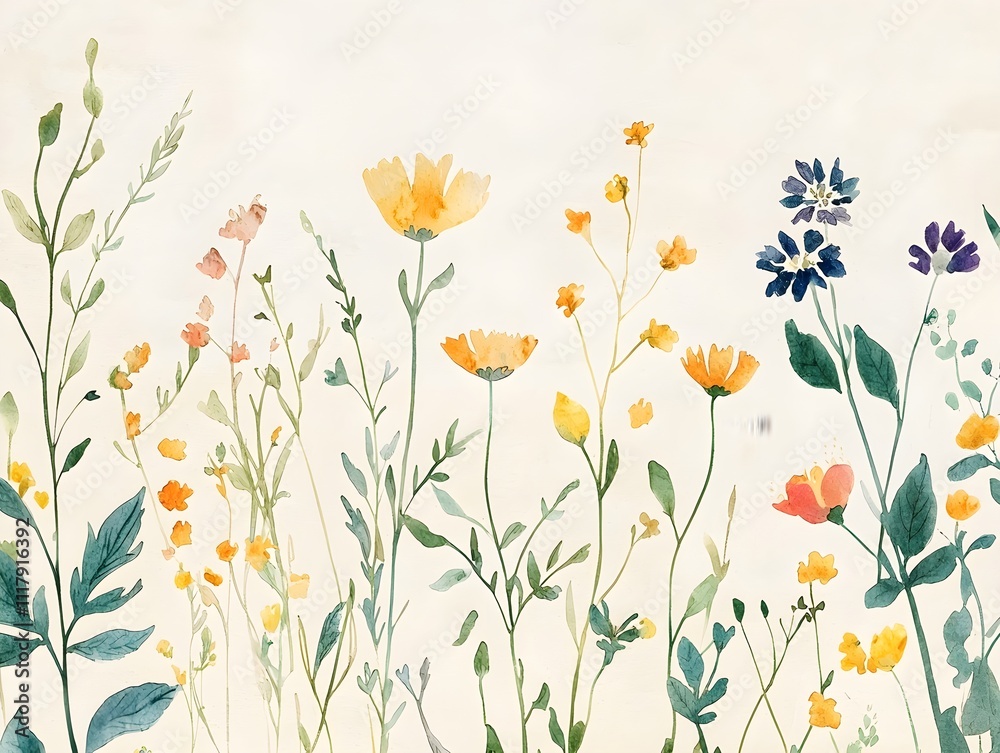 Wildflower watercolors capture the beauty of nature in soft pastel colors Wildflower watercolors capture the beauty of nature in soft pastel colors