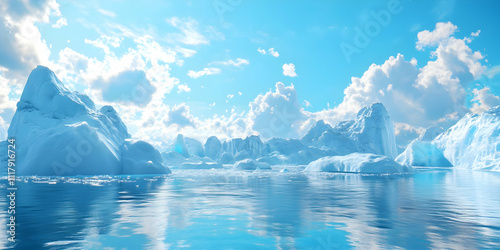 Wallpaper Mural Arctic Iceberg Landscape 3D Illustration Torontodigital.ca