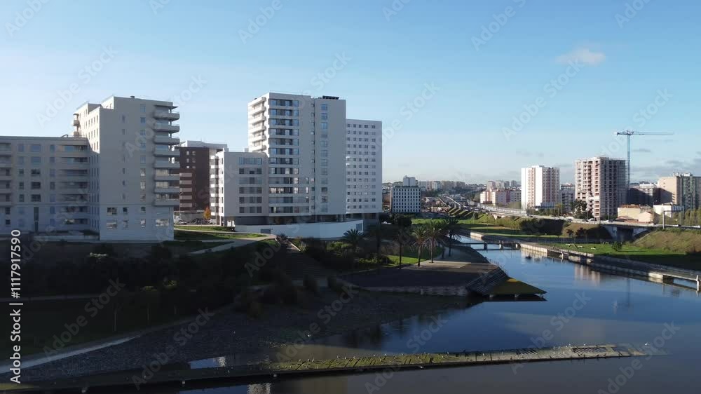alta de lisboa, vista drone, lago predios alta de lisboa, vista drone, lago predios