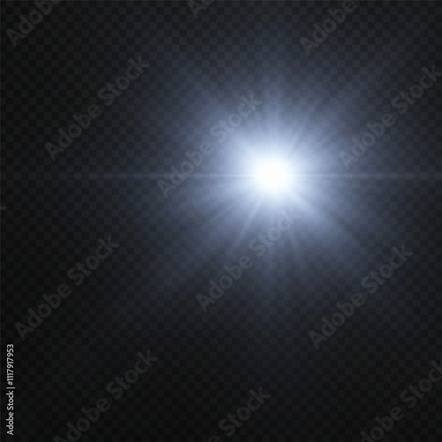 Transparent sunlight with lens flare effect. Vector format. Includes overlays, light, sun, sunrays, transitions, lens flare, light leaks and glare. 