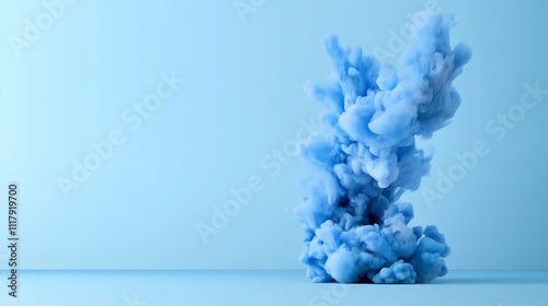 Abstract Ink Blot Shapes on Pale Blue Background with Creative Look