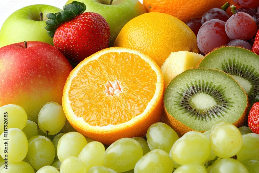 Fresh seasonal fruit display grocery store food photography bright lighting close-up healthy eating concepts Fresh seasonal fruit display grocery store food photography bright lighting close-up healthy eating concepts