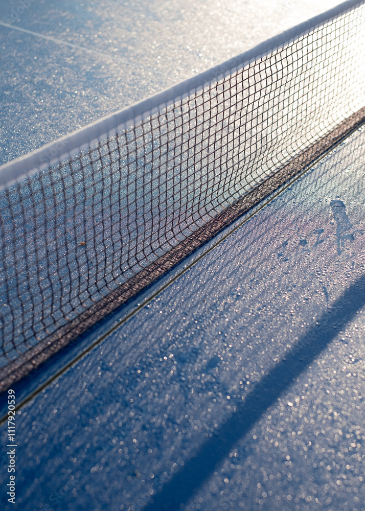 Fototapeta premium Frosty blue table texture outdoors