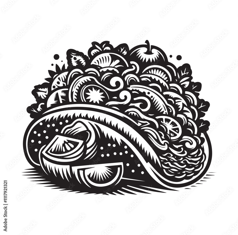 Taco silhouette vector illustration Taco silhouette vector illustration