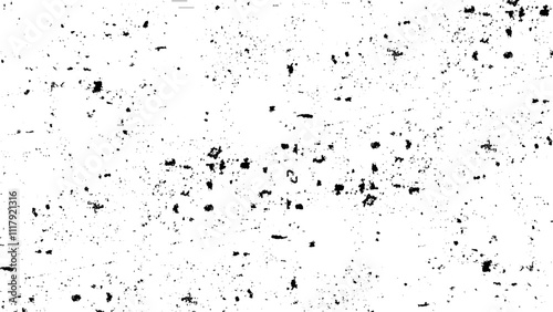 Distress overlay textured. Grunge design elements. Black grainy texture isolated on white background.  Dirty eroded vintage background. Vector illustration.