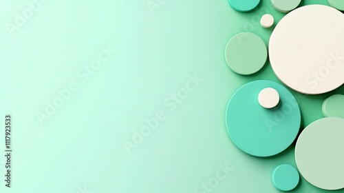 Wallpaper Mural Vibrant Pastel Green Abstract Circles Minimalist Graphic Background Torontodigital.ca