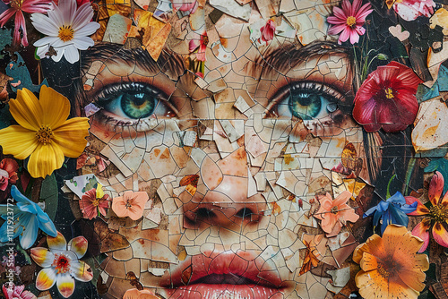 Summer composition modern stylish retro collage made with Generative AI technology