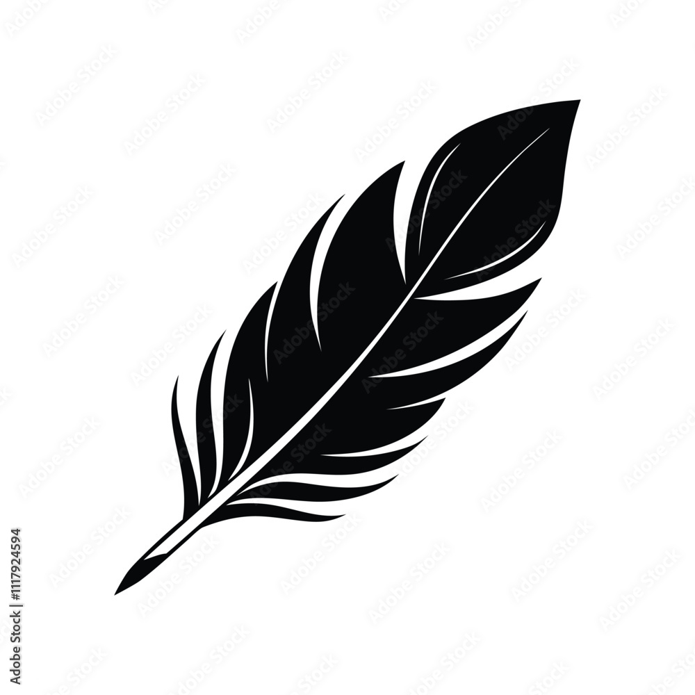Obraz premium Feather Silhouette Vector Art Design