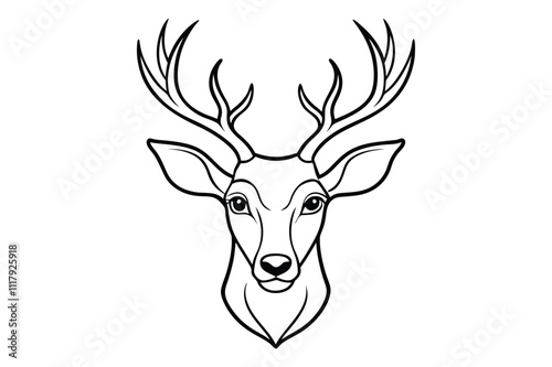 Deer head design vector on white background photo