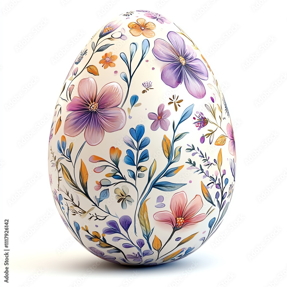A beautifully decorated egg featuring vibrant floral patterns in various colors, symbolizing spring and creativity. A beautifully decorated egg featuring vibrant floral patterns in various colors, symbolizing spring and creativity.
