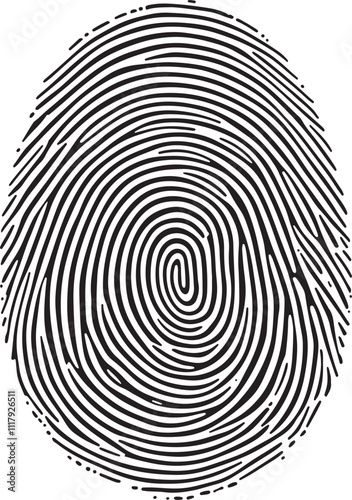 Human Fingerprint Personal Identification Vector Illustration