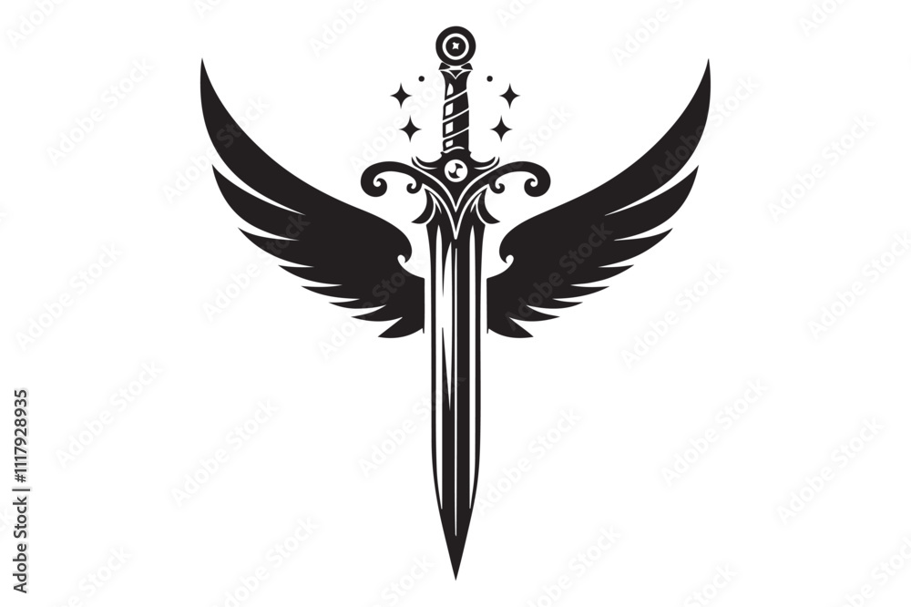 Fototapeta premium illustration of a sword tattoo