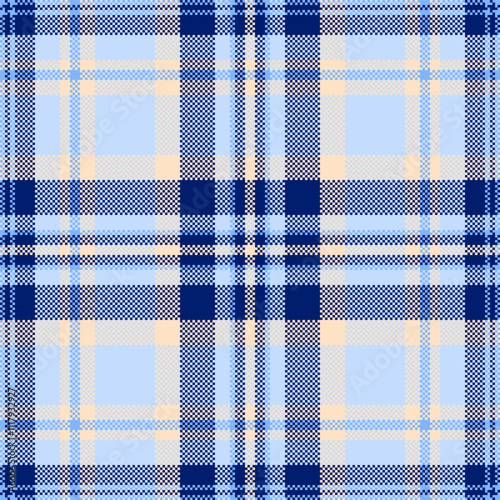 Internet texture vector textile, various pattern plaid fabric. Quilted tartan background seamless check in blue and light colors.