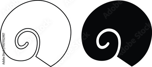 Seashells beach icon set mollusk shells customizable thin line and flat contour symbols. Various sea shells black collection isolated on transparent background. Perfect for invitations greeting cards.