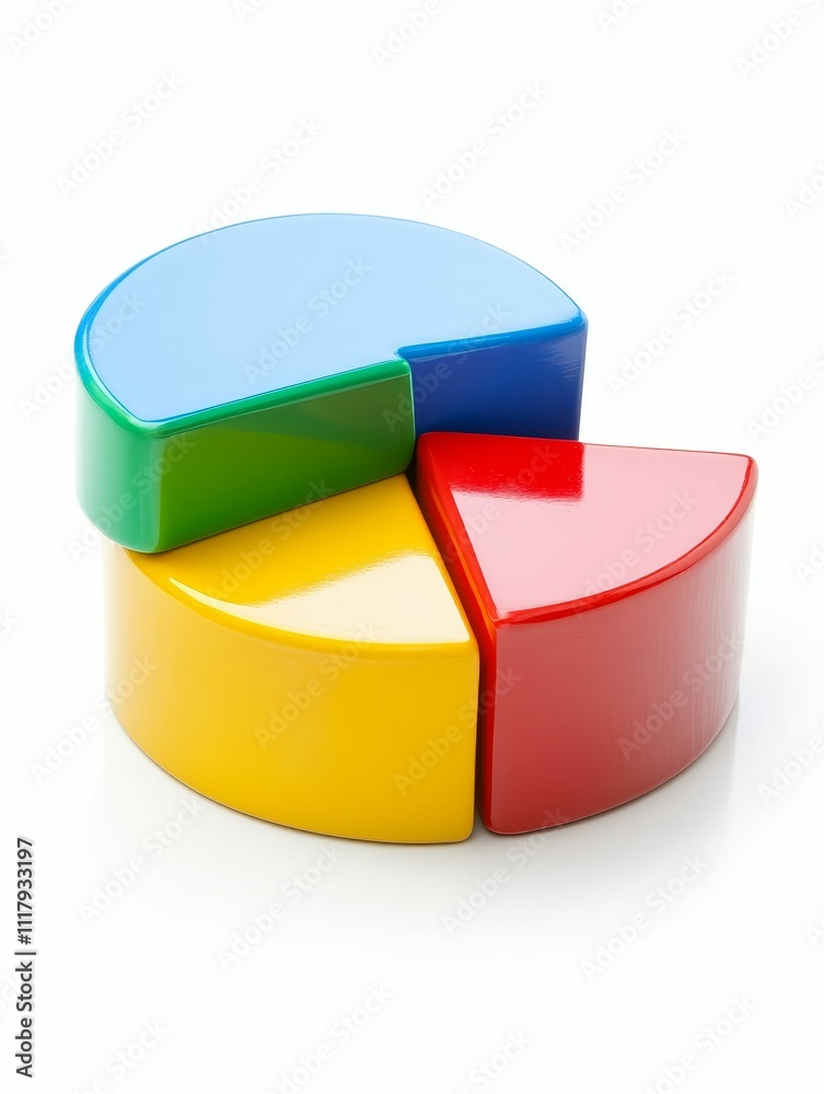 Colorful three-dimensional pie chart sections. Colorful three-dimensional pie chart sections.