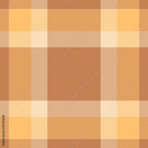 Fashion texture check vector, serene plaid pattern textile. 2024 fabric background tartan seamless in orange and amber colors.