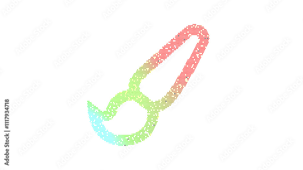 Icon paint brush is made up of LED square shapes. There are bright diodes and there are black dead diodes Icon paint brush is made up of LED square shapes. There are bright diodes and there are black dead diodes