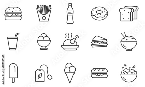 Set of food icon vector illustration. Food and cooking. editable