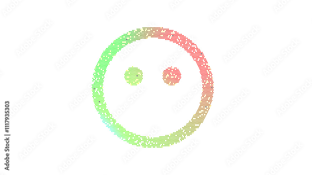 Icon meh blank is made up of LED square shapes. There are bright diodes and there are black dead diodes Icon meh blank is made up of LED square shapes. There are bright diodes and there are black dead diodes