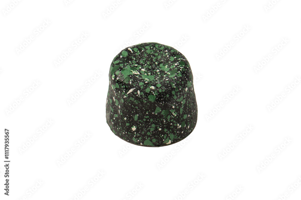 Chocolate candies in the form of precious stones, with marble texture, isolated on a white background. Chocolate candies in the form of precious stones, with marble texture, isolated on a white background.