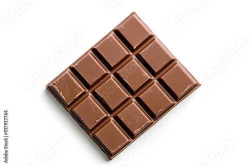 Pieces of milk chocolate bar isolated on white background