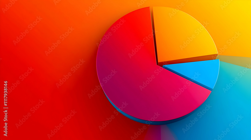 A colorful, energetic pie chart with segments in fiery hues A colorful, energetic pie chart with segments in fiery hues