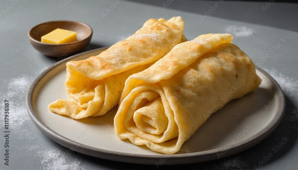 Lefse in High-End Culinary Style in Golden Hues for Traditional Norwegian Cuisine Lefse in High-End Culinary Style in Golden Hues for Traditional Norwegian Cuisine