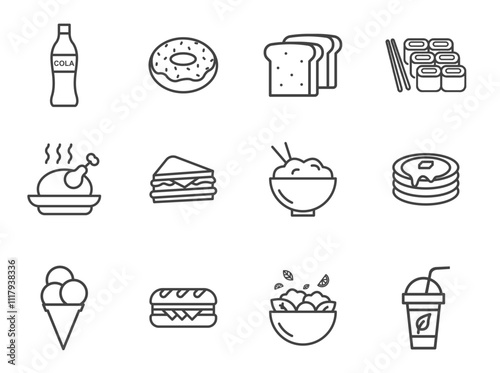 Set of food icon vector illustration. Food and cooking. editable