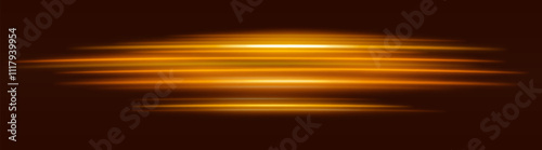 Orange motion blur icon. Dynamic horizontal streaks, glowing purple light, abstract motion effect, futuristic energy, speed visual, modern lighting decor, radiant design