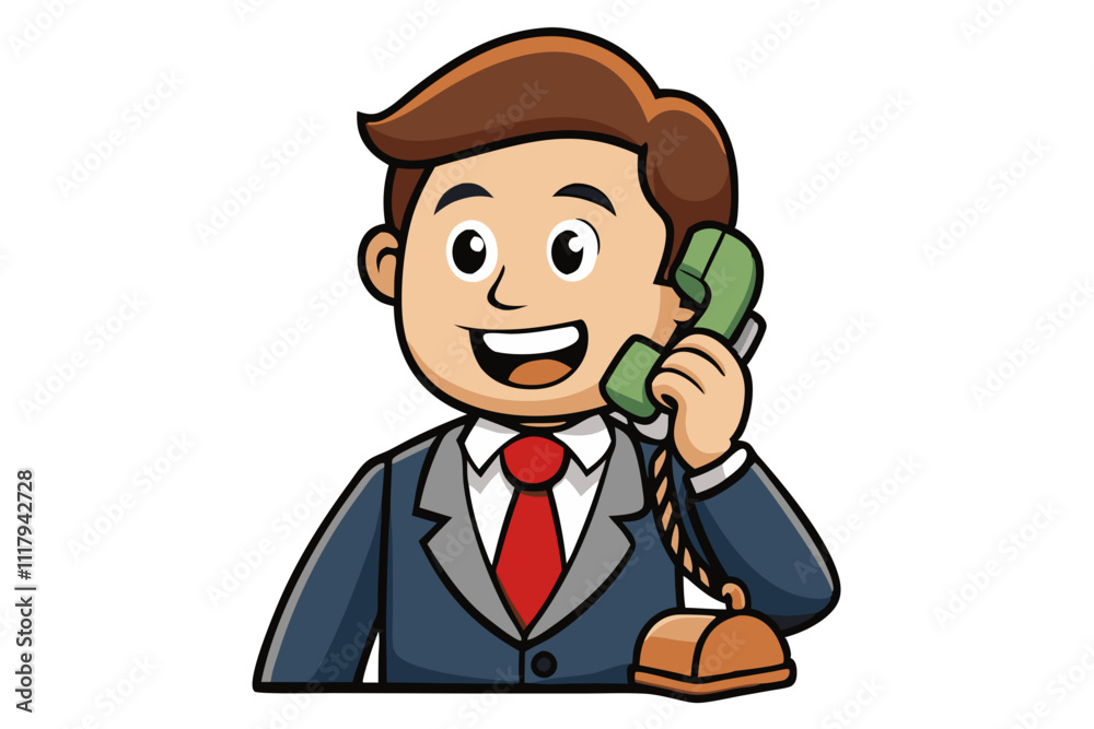 Business and phone call vector image. Isolated on white background.
Business and phone call vector image. Isolated on white background.