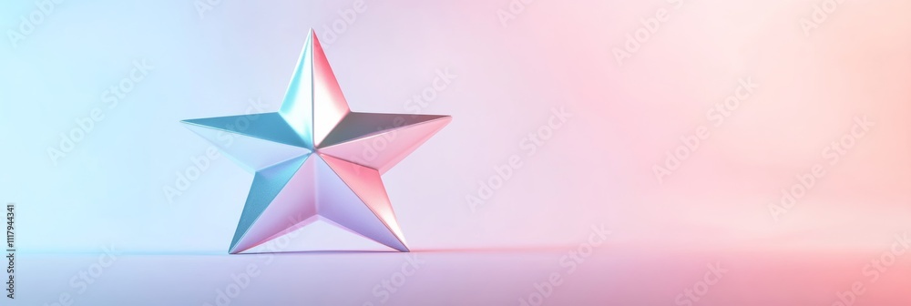3D minimal Christmas star, clean edges, isolated against a soft gradient background, pastel tones 3D minimal Christmas star, clean edges, isolated against a soft gradient background, pastel tones