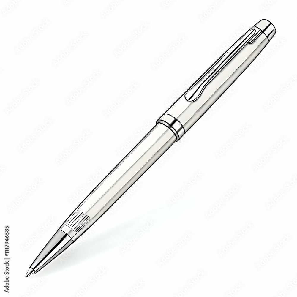 olished Silver Ballpoint Pen with Minimalistic Design for Everyday Use olished Silver Ballpoint Pen with Minimalistic Design for Everyday Use