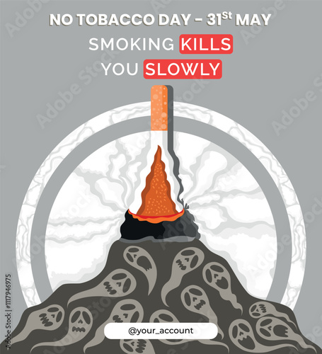 vector no tobacco day illustration for social media feed