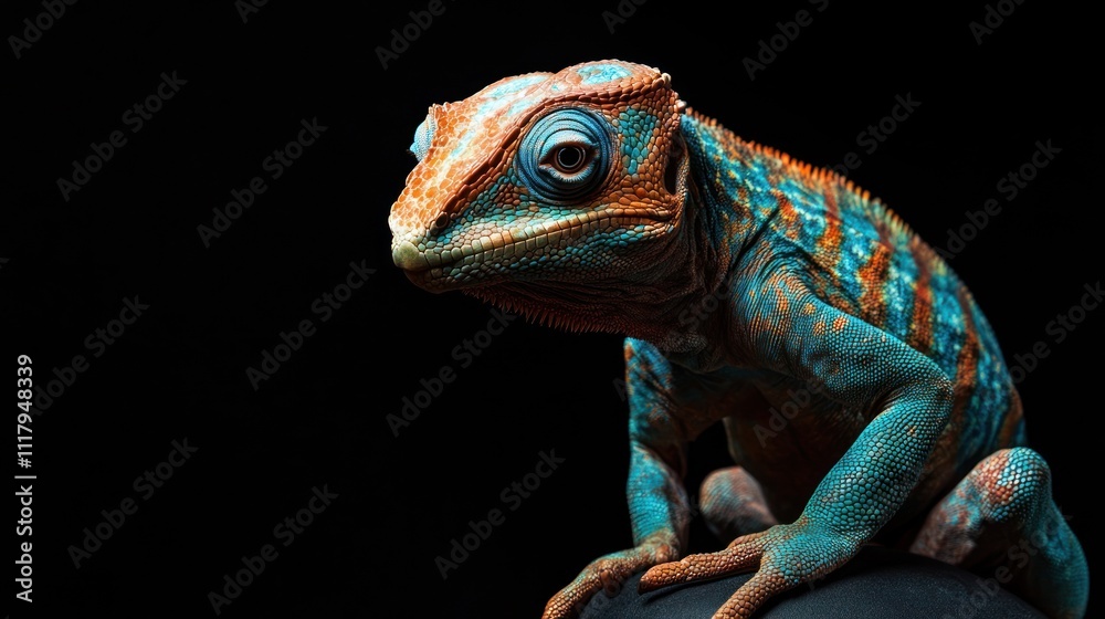 chameleon on a dark background chameleon on a dark background