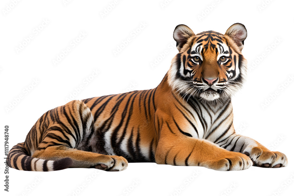 Obraz premium Walking tiger isolated on white
