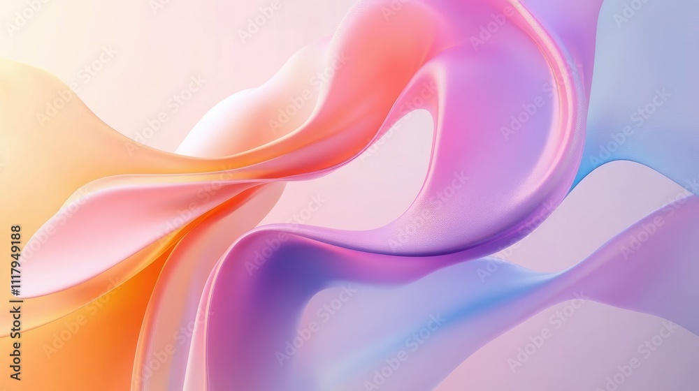 Fototapeta premium Smooth, flowing curves in a mix of gradients and bright colors, creating an elegant and modern background