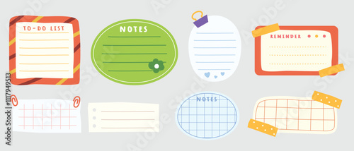 Colorful Collection of Cute Sticky Notes and To-Do Lists for Planning and Organization