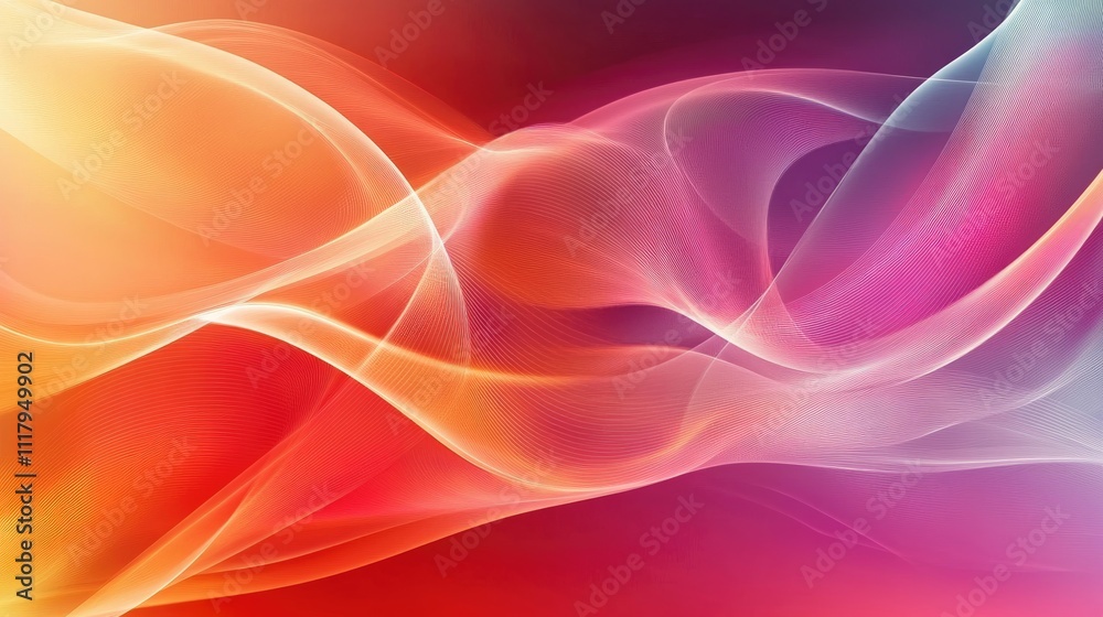 Fototapeta premium A colorful background with flowing curves and gradients, forming a harmonious and modern abstract pattern
