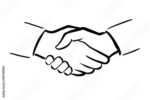 Shaking hands business vector image, Isolated on white background.
