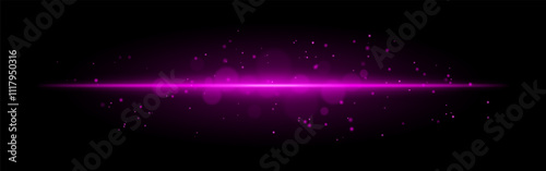 Purple glowing line icon. Vibrant horizontal beam, illuminated particles, abstract light effect, futuristic energy, minimalistic decor, dynamic modern design, radiant visual