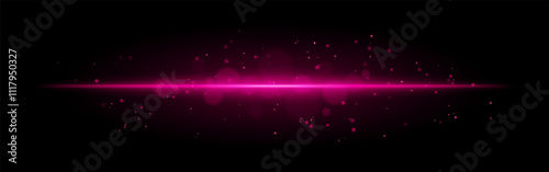 Purple glowing line icon. Vibrant horizontal beam, illuminated particles, abstract light effect, futuristic energy, minimalistic decor, dynamic modern design, radiant visual