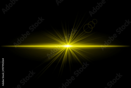 Golden starburst. Radiant light beam, glowing particles, bright star effect, warm illumination, abstract lighting design, futuristic energy, decorative modern visual