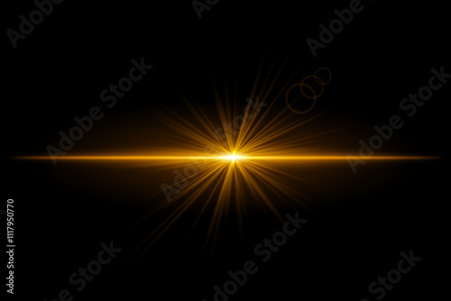 Golden starburst. Radiant light beam, glowing particles, bright star effect, warm illumination, abstract lighting design, futuristic energy, decorative modern visual