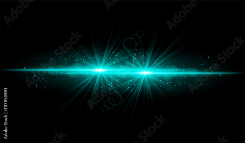 Dual Blue starburst. Bright intersecting beams, glowing particles, radiant light effects, warm illumination, abstract lighting design, futuristic energy, decorative visuals