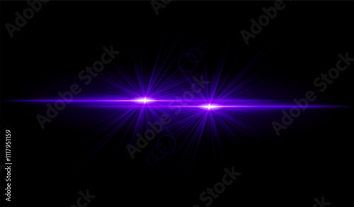 Dual purple starburst. Bright intersecting beams, glowing particles, radiant light effects, warm illumination, abstract lighting design, futuristic energy, decorative visuals