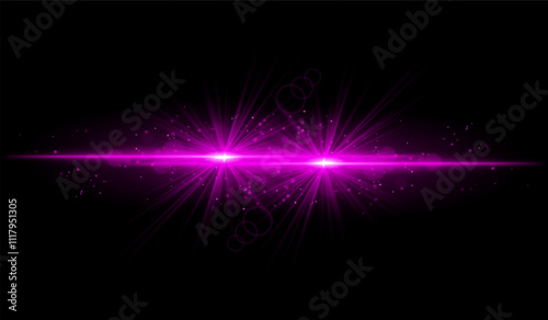 Dual pink starburst. Bright intersecting beams, glowing particles, radiant light effects, warm illumination, abstract lighting design, futuristic energy, decorative visuals