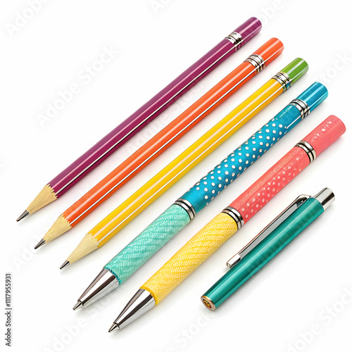 Vibrant Pencils Set in a Multicolor Palette for Creative Projects and Stationery Lovers