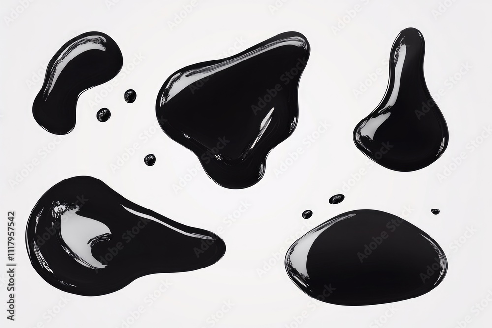 Collection of graphic oil spill illustrations
