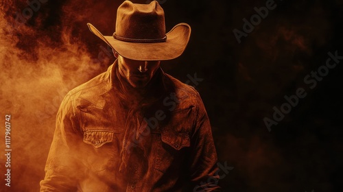 cowboy on a dark background