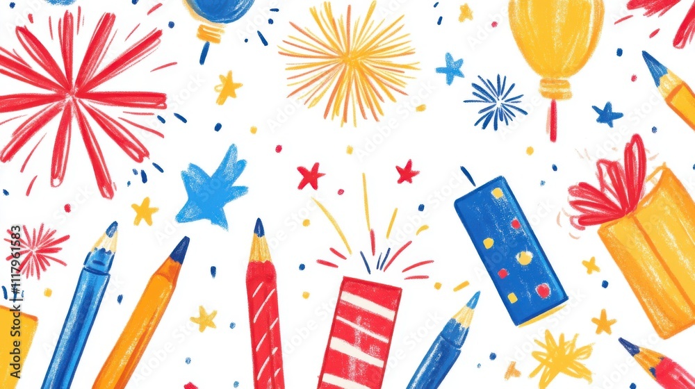 Fototapeta premium fourth of july fireworks